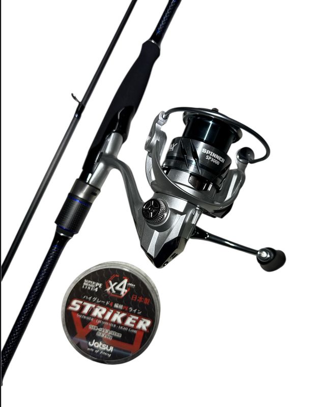 Combo Eging 1: Falcon Marshal's Egi 8'- #1.8-3.5 + Wax Spinner 3000 + Jatsui Striker X4 150mt - 0.10mm