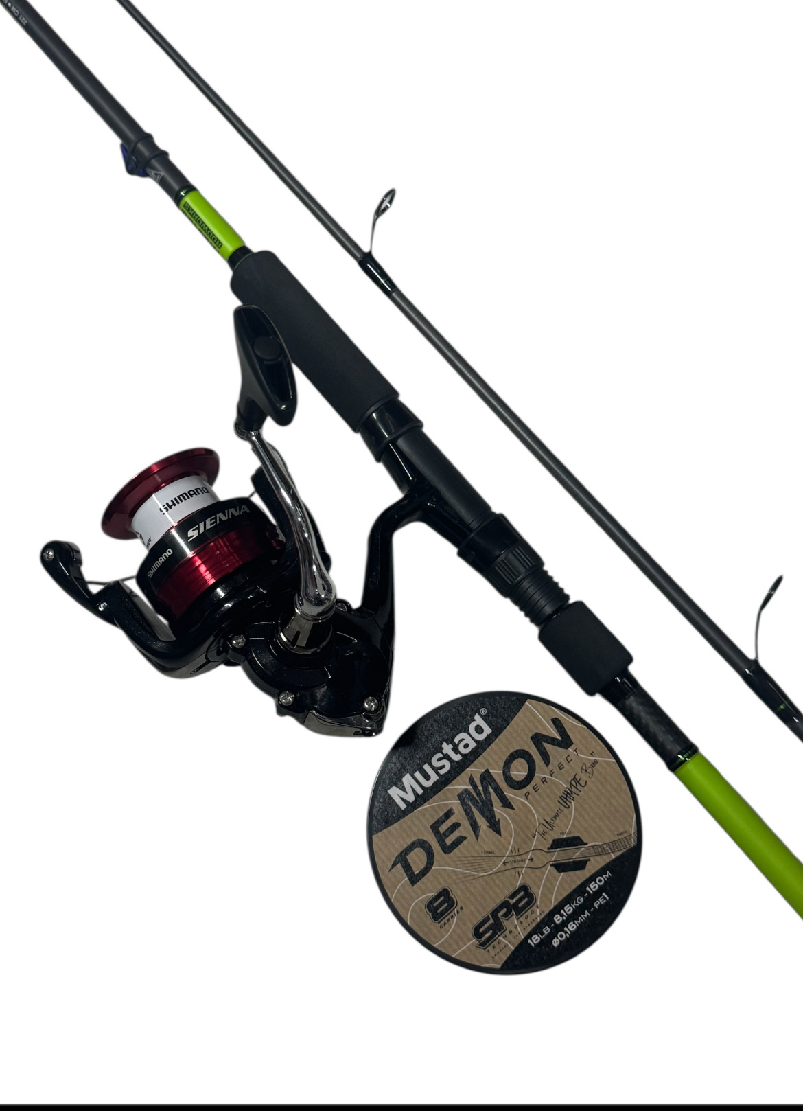 Combo Spinning Mustad Vantage Evo Q + Shimano Sienna 4000 +   Demon X8 SPJ 0.16mm