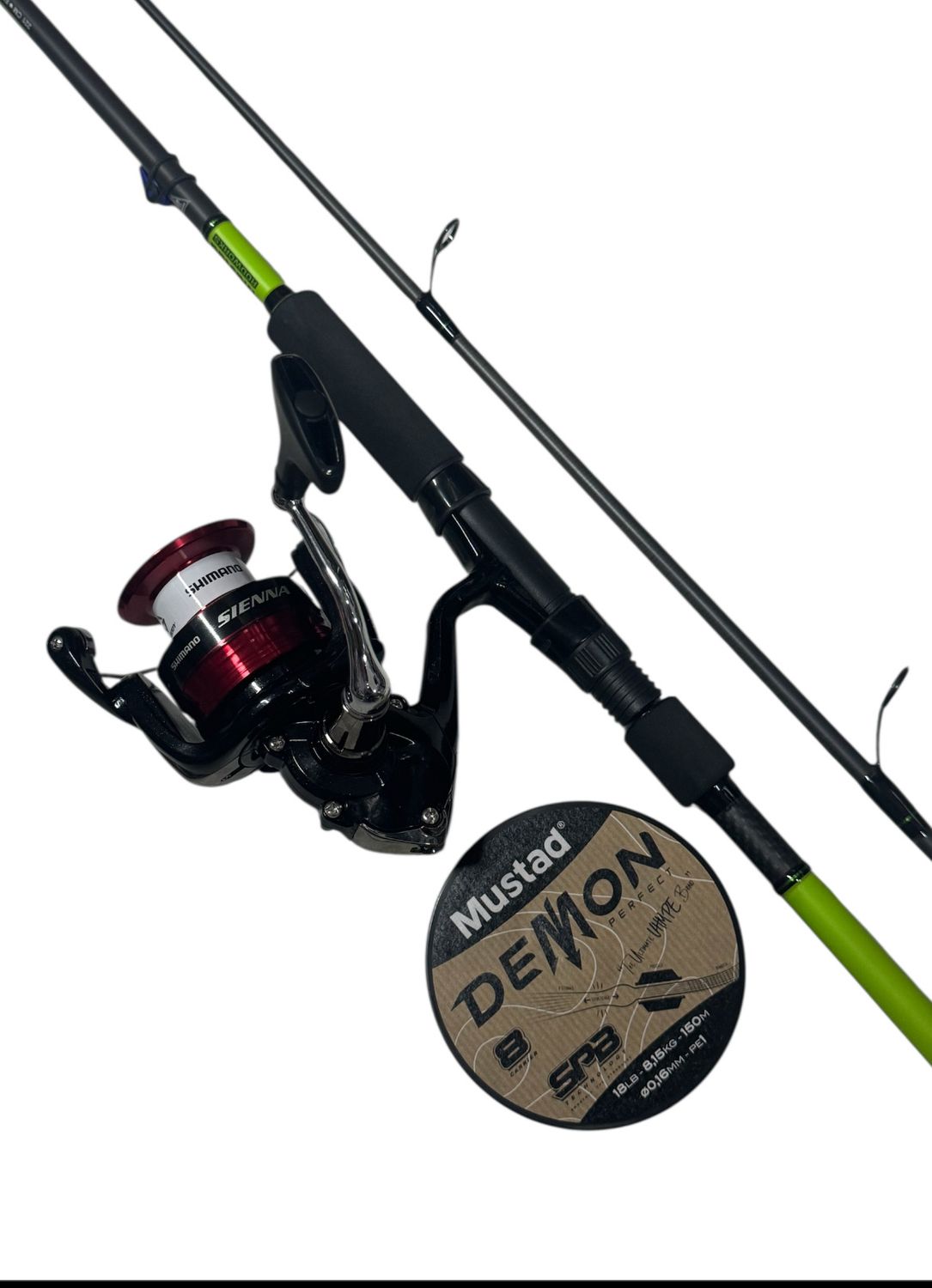Combo Spinning Mustad Vantage Evo Q + Shimano Sienna 4000 +   Demon X8 SPJ 0.16mm