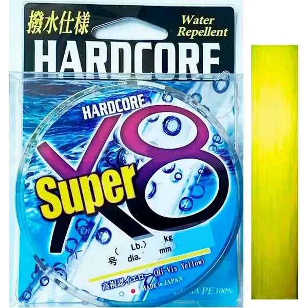 Duel Hardcore Super X8 Yellow 150mt - Water Repellent Duel Hardcore Super X8 Yellow 150mt - Water Repellent