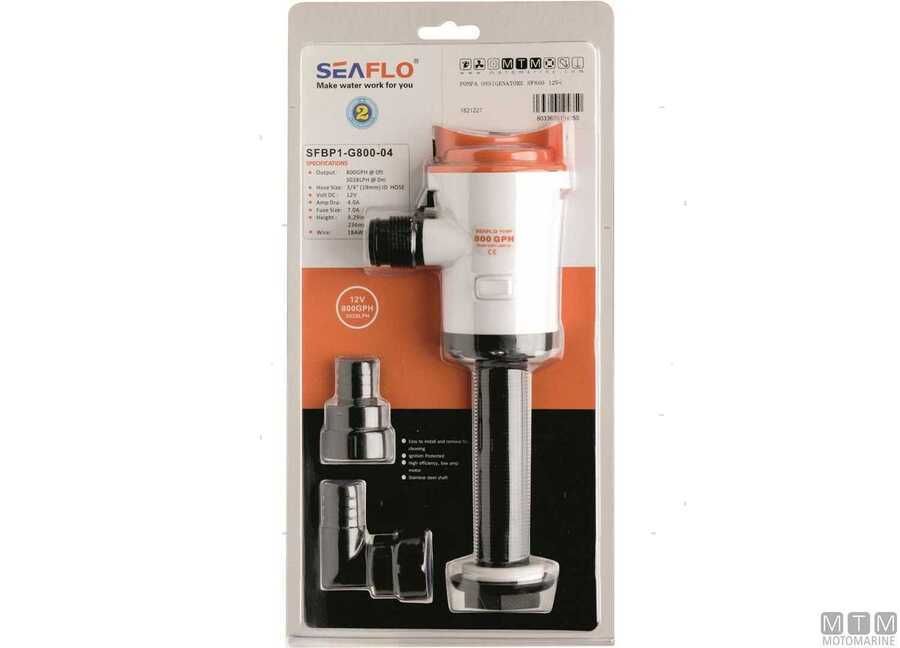 Pompa Ossigenatore SeaFlo 800 GPH 12V â Modello Dritto