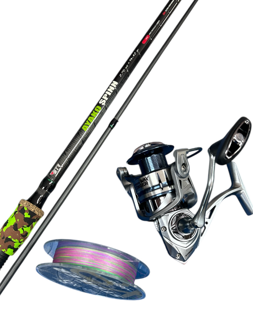 Combo Spinning STR Ayako Spin 2.70mt + Wax Stinger 5000 +  Striker 300m 0.18mm