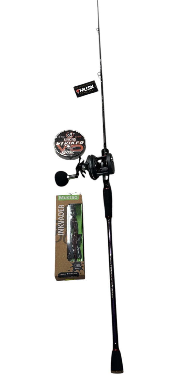 Combo Jigging Fearless X Force: Falcon Fearless 632 180-250gr + Tica Force Jig 5HL + Jatsui Striker X8 300mt 0.25mm + Mustad Inkvader