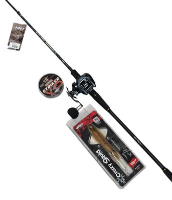 ✅Best Seller - Combo Jigging Intrepid X Seabull: Jatsui Intrepid Jigger 80-200gr + Tica Seabull 301H + Jatsui Striker x8 300mt 0.25mm + Jatsui Crazy Squid