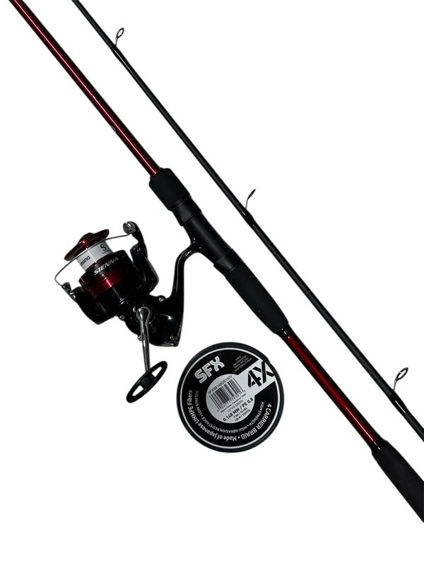 Combo Spinning Sienna: Shimano Sienna 2.44m + Shimano Sienna 4000 + Sufix SFX 4 0.148mm