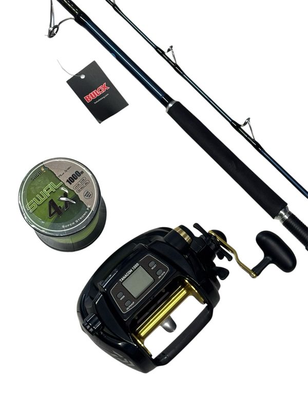 Combo Bolentino Profondo: Daiwa Tanacom 1000E + Bulox Blue Boat 2.70m - 1.5Kg - Sugoi Swal 0.34mm - 1000m