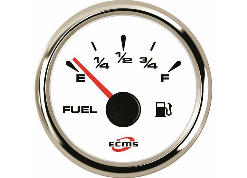 Indicatore Livello Carburante ECMS White/Chrome
