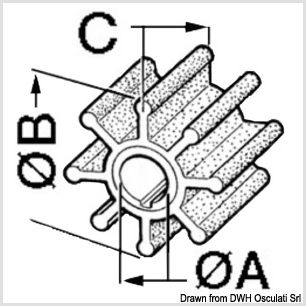 Girante 383 Tohatsu 4T:  9,9/15/18 HP