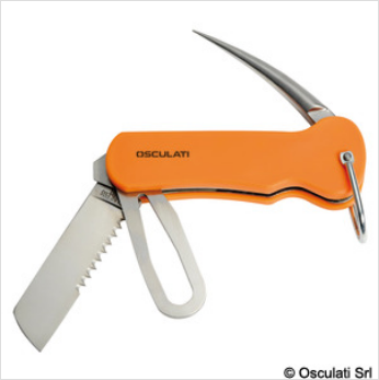Coltello in acciaio inox con impugnatura in plastica per vela