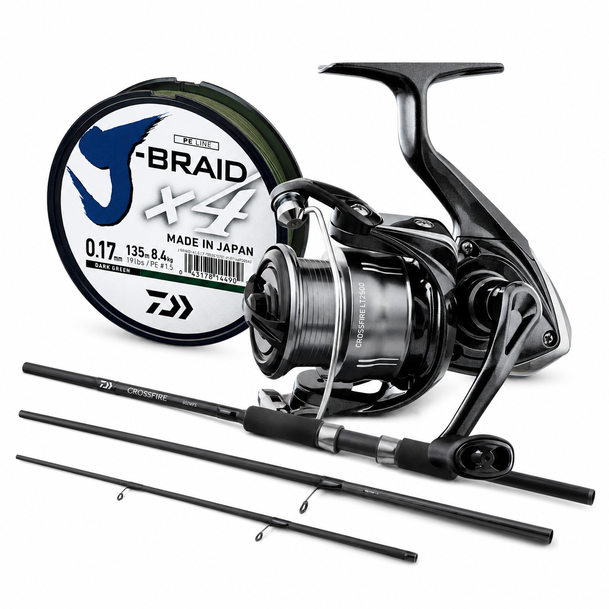 Combo Spinning Daiwa Crossfire 762MHHS-AX + Crossfire 4000 + J-Braid X4 0.17mm