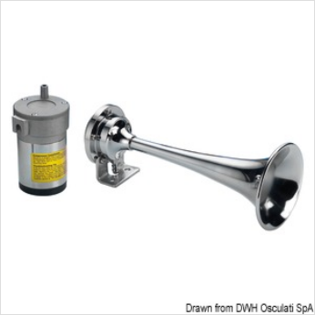 Tromba cromata 1 corno 12 V con compressore