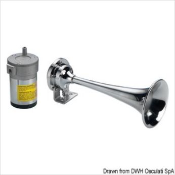Tromba cromata 1 corno 12 V con compressore Tromba cromata 1 corno 12 V con compressore