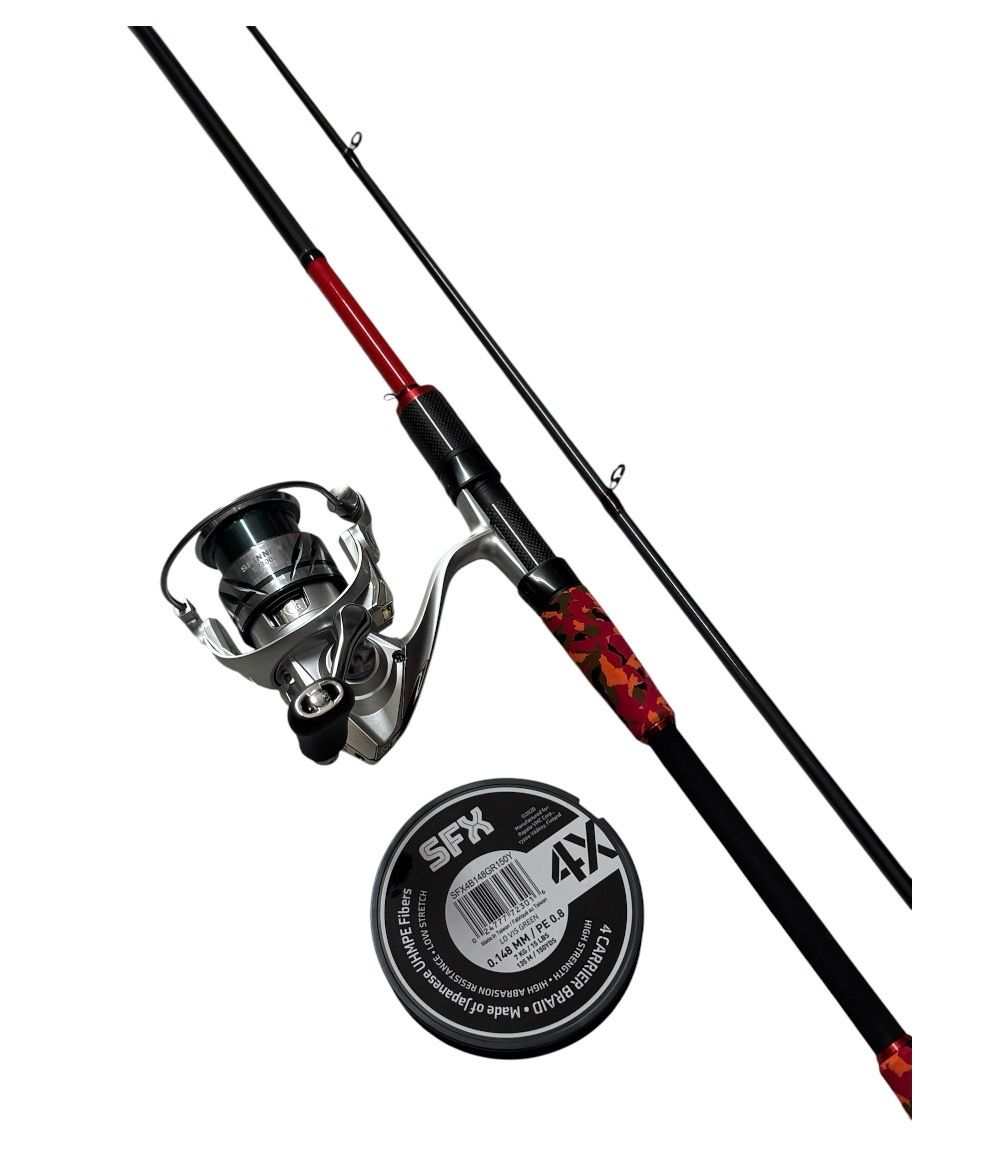 Combo Spinning STR Angler Spin 2,40 m 12-35 g + Mulinello Wax Spinner 3000 + Trecciato Sufix SFX 4X 0,148 mm 135 m