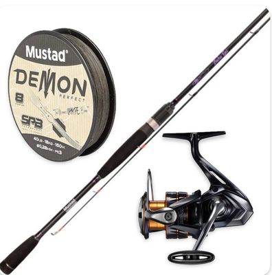 Combo Eging: Mustad BakuEgi 8' - #2.5-3.5 + Shimano Nexave FJ 4000 + Mustad Demon SPB X8 150m - 0.12mm Combo Eging: Mustad BakuEgi 8' - #2.5-3.5 + Shimano Nexave FJ 4000 + Mustad Demon SPB X8 150m - 0.12mm