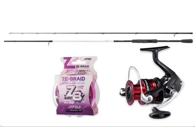 Combo Eging: Shimano Vengeance 2.51m - #2.0-4.0 + Shimano Sienna FG C3000 + Jatsui Ze-Braid eging Pro Pink 150m - 0.12mm Combo Eging: Shimano Vengeance 2.51m - #2.0-4.0 + Shimano Sienna FG C3000 + Jatsui Ze-Braid eging Pro Pink 150m - 0.12mm