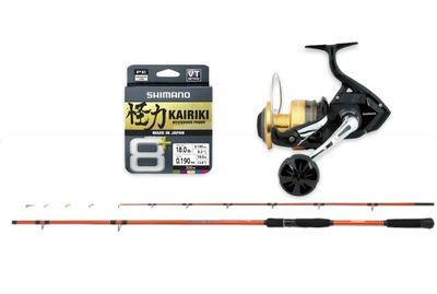 Combo Tataki Shimano Special: Shimano Beast Master Tataki H - 2.40m - 250g + Shimano Socorro SW 6000 + Shimano Kairiki 8+ 300m - Multicolor - 0.13mm Combo Tataki Shimano Special: Shimano Beast Master Tataki H - 2.40m - 250g + Shimano Socorro SW 6000 + Shimano Kairiki 8+ 300m - Multicolor - 0.13mm