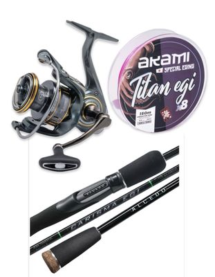 Combo Eging: Alcedo Carisma Egi 2.50m - Egi #2-3.5 + Alcedo Carisma 3000 + Titan Egi X8 Pink 150m - 0.14mm Combo Eging: Alcedo Carisma Egi 2.50m - Egi #2-3.5 + Alcedo Carisma 3000 + Titan Egi X8 Pink 150m - 0.14mm