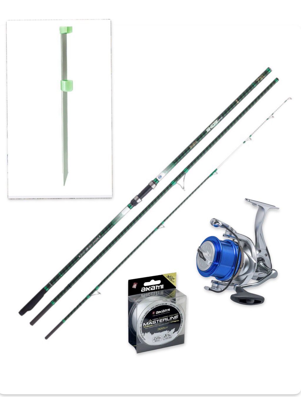 ✅ Best Quality - Combo Surf Casting: Akami Shiori 4.50m - 100-250g + Alcedo Carisma Surf + Akami Masterline 300m - 0.20mm + Reggicanna 150cm ✅ Best Quality - Combo Surf Casting: Akami Shiori 4.50m - 100-250g + Alcedo Carisma Surf + Akami Masterline 300m - 0.20mm + Reggicanna 150cm