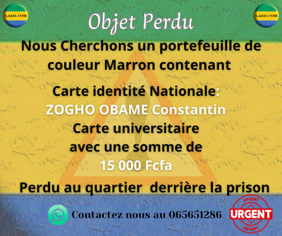 ZOGHO OBAME  (porte feuille et piece d&#39;identité )