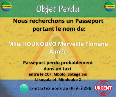 KOUNOUVO Merveille (Passeport recherché)