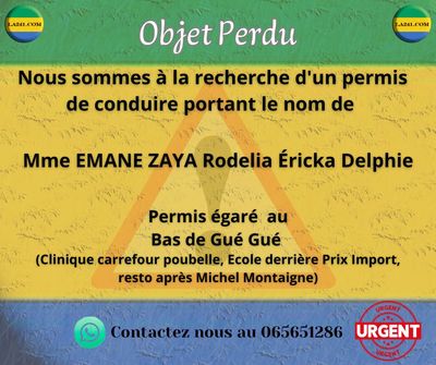 EMANE Zaya Rodelia (permis de conduire)