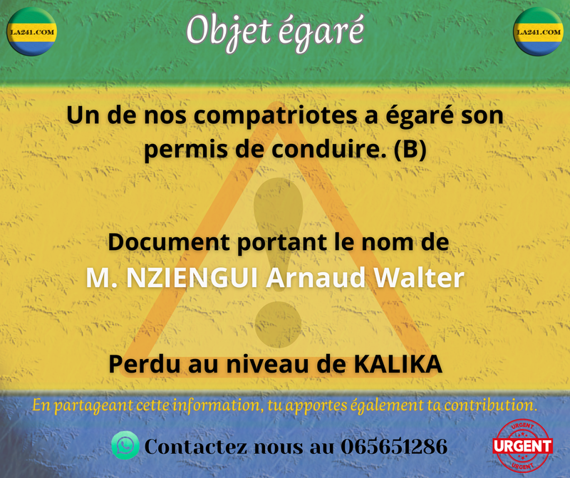 M. NDZIENGUI Arnaud Walter (permis de conduire )