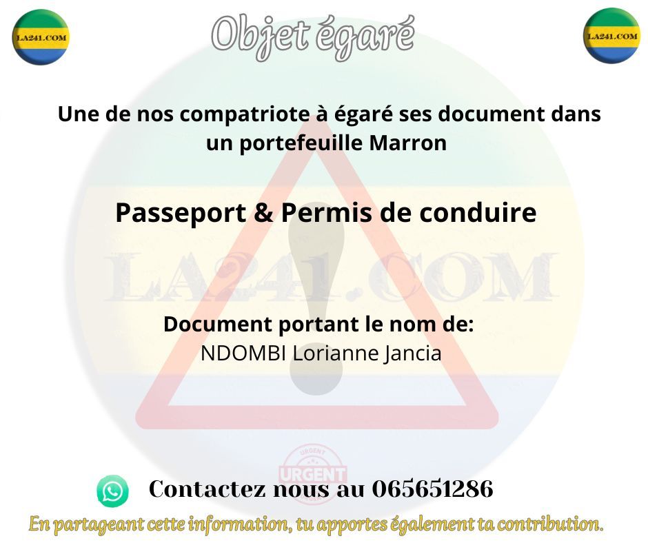 NDOMB lorianne jancia ( porte feuille contenant passeport permis de conduire )