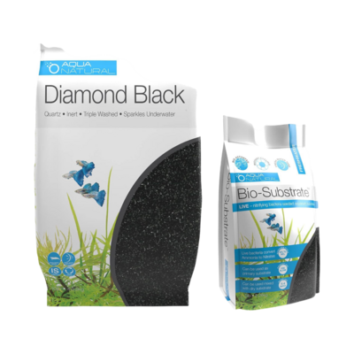 AquaNatural Bio Substrate and Dry Substrate kit for New and existing Aquariums, Diamond Black
