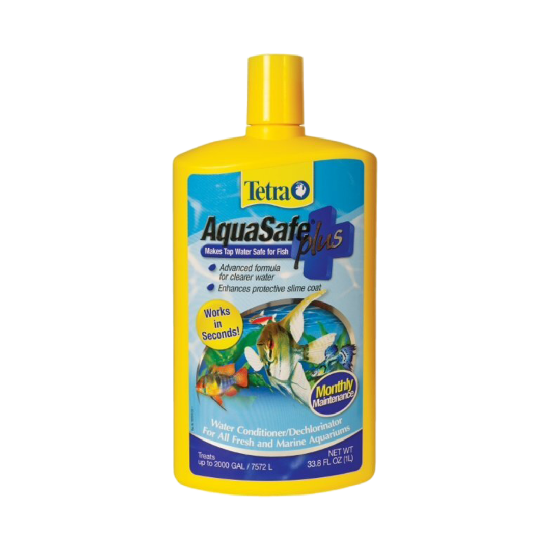 Tetra Fish Tank Water Conditioner and Dechlorinator, Aquasafe Plus 33.8 ounce