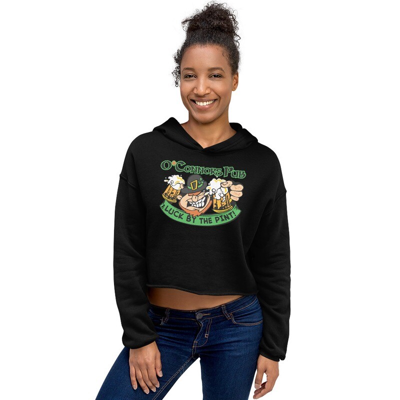 "Luck by the Pint" Crop Hoodie