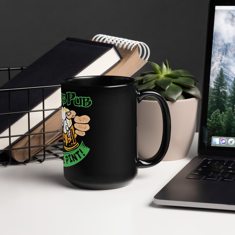 'Luck by the Pint' Black Glossy Mug 'Luck by the Pint' Black Glossy Mug