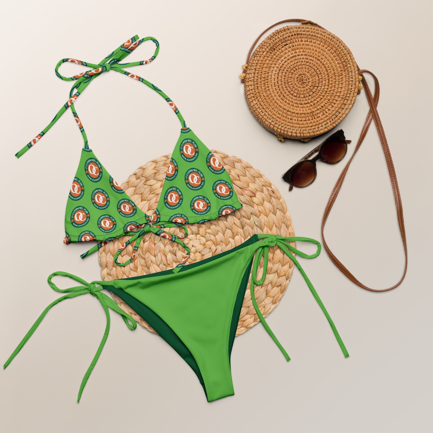 O'Connors Logo String Bikini in Green