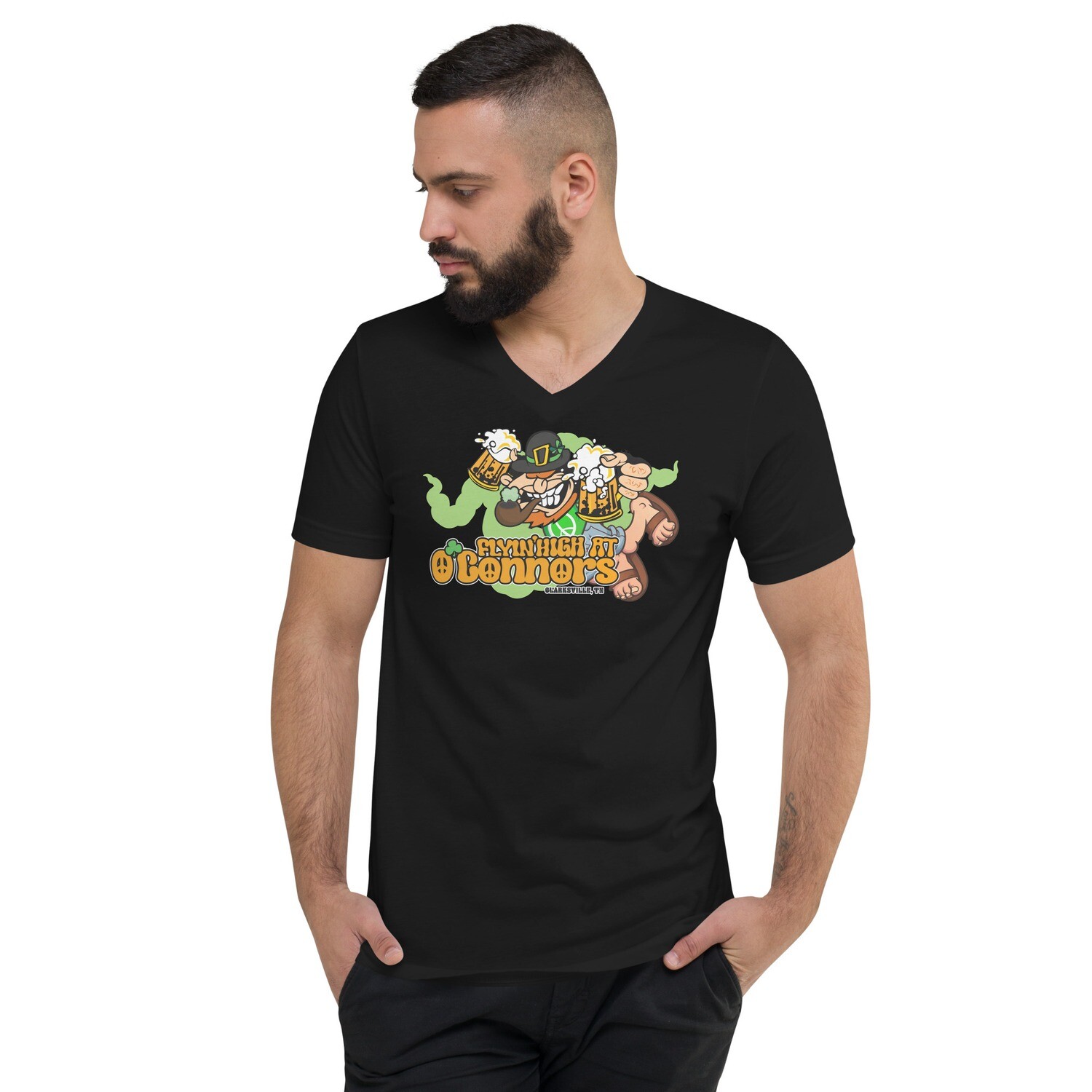 Flyin' High Hippie Unisex Short Sleeve V-Neck T-Shirt Flyin' High Hippie Unisex Short Sleeve V-Neck T-Shirt