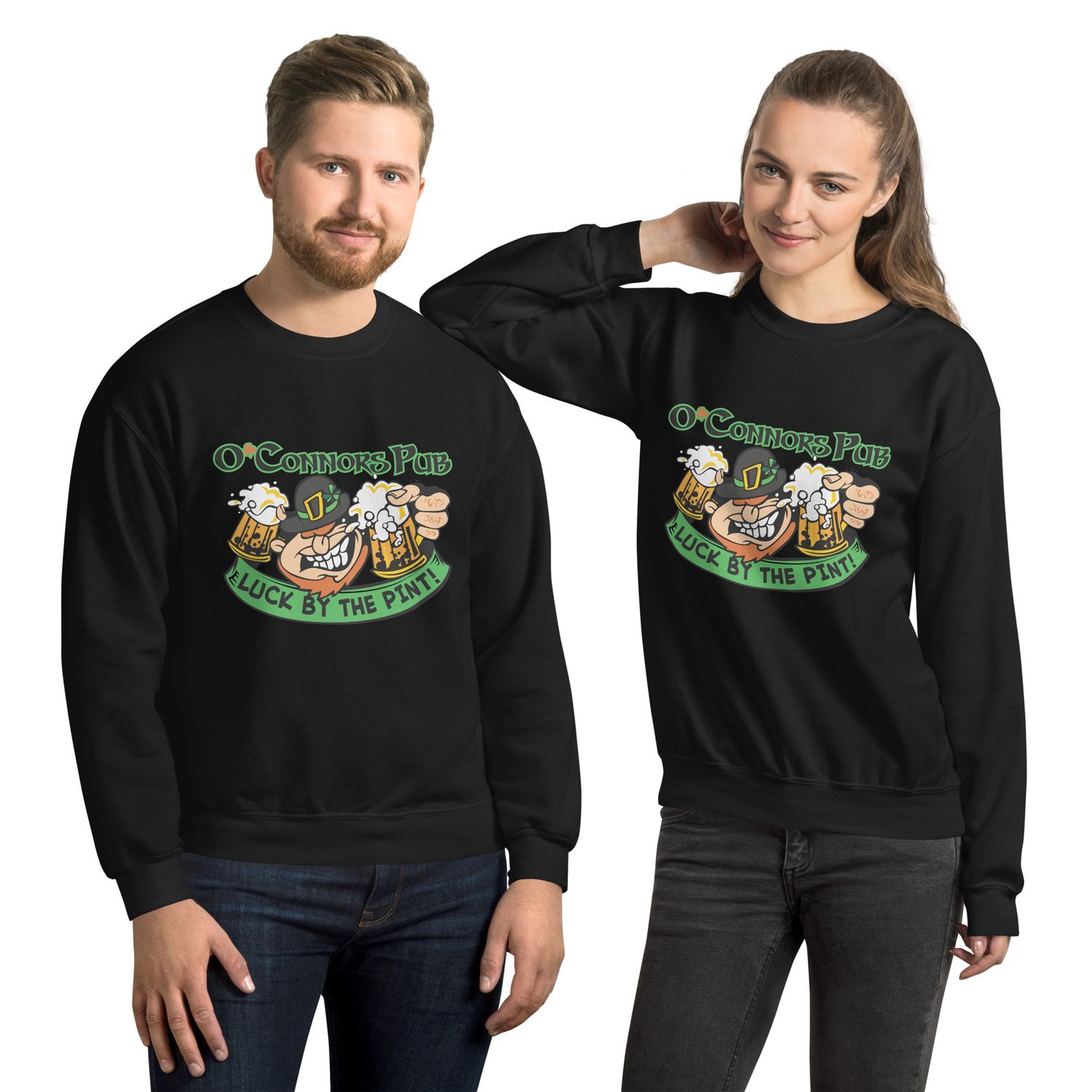 Leprechaun Logo Pub Crewneck Sweatshirt Leprechaun Logo Pub Crewneck Sweatshirt