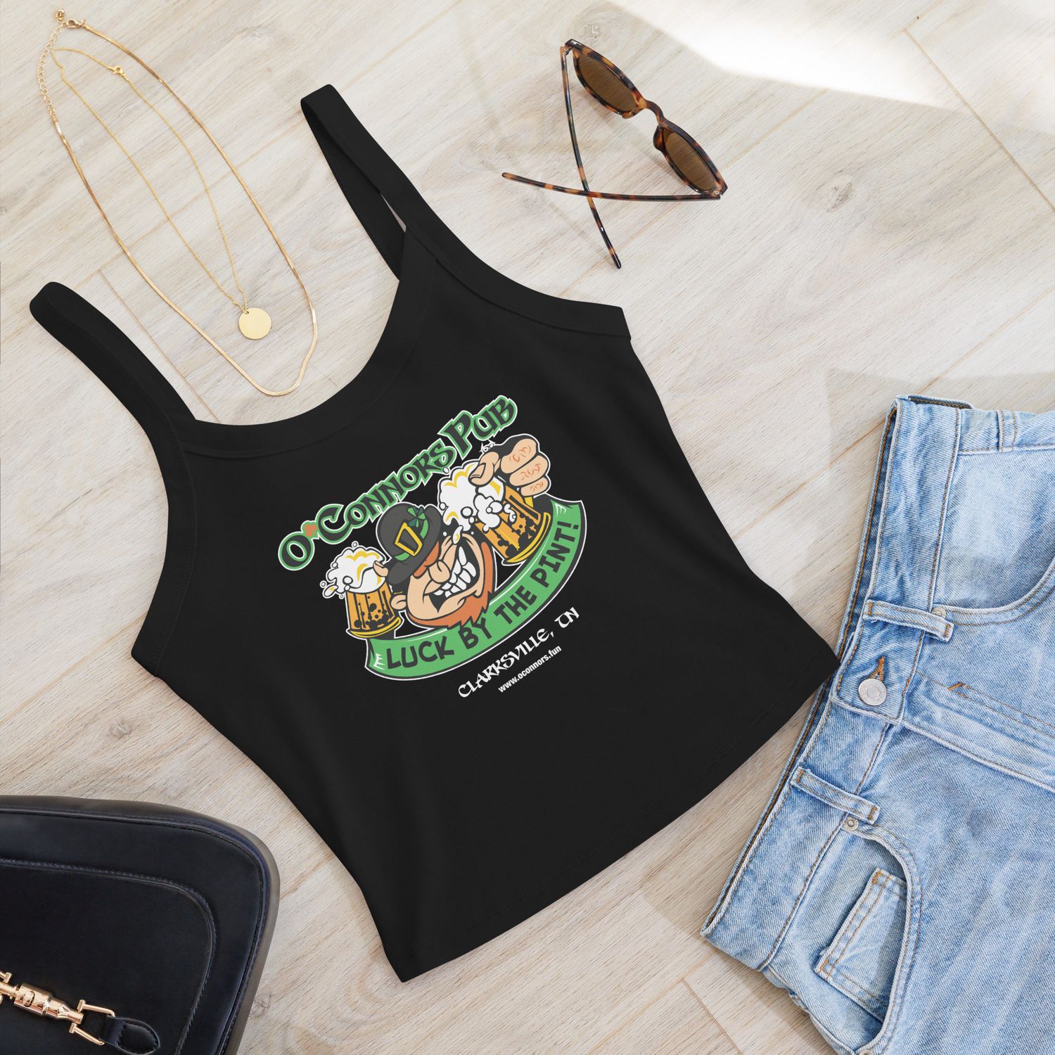 Luck by the Pint Women’s micro-rib tank top