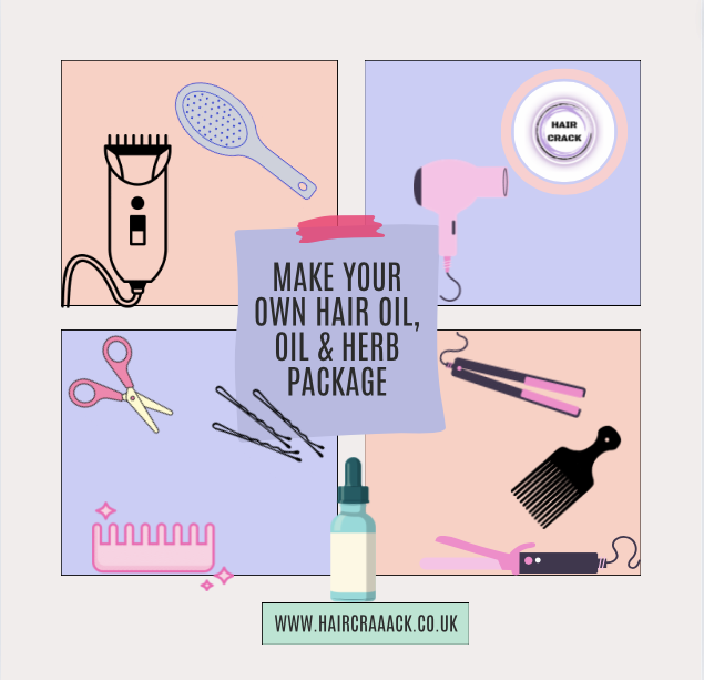 Make Your Own Hair Oil, Oil & Herb Package