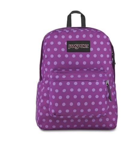 Jansport Superbreak- Purple Plum Polka Dot