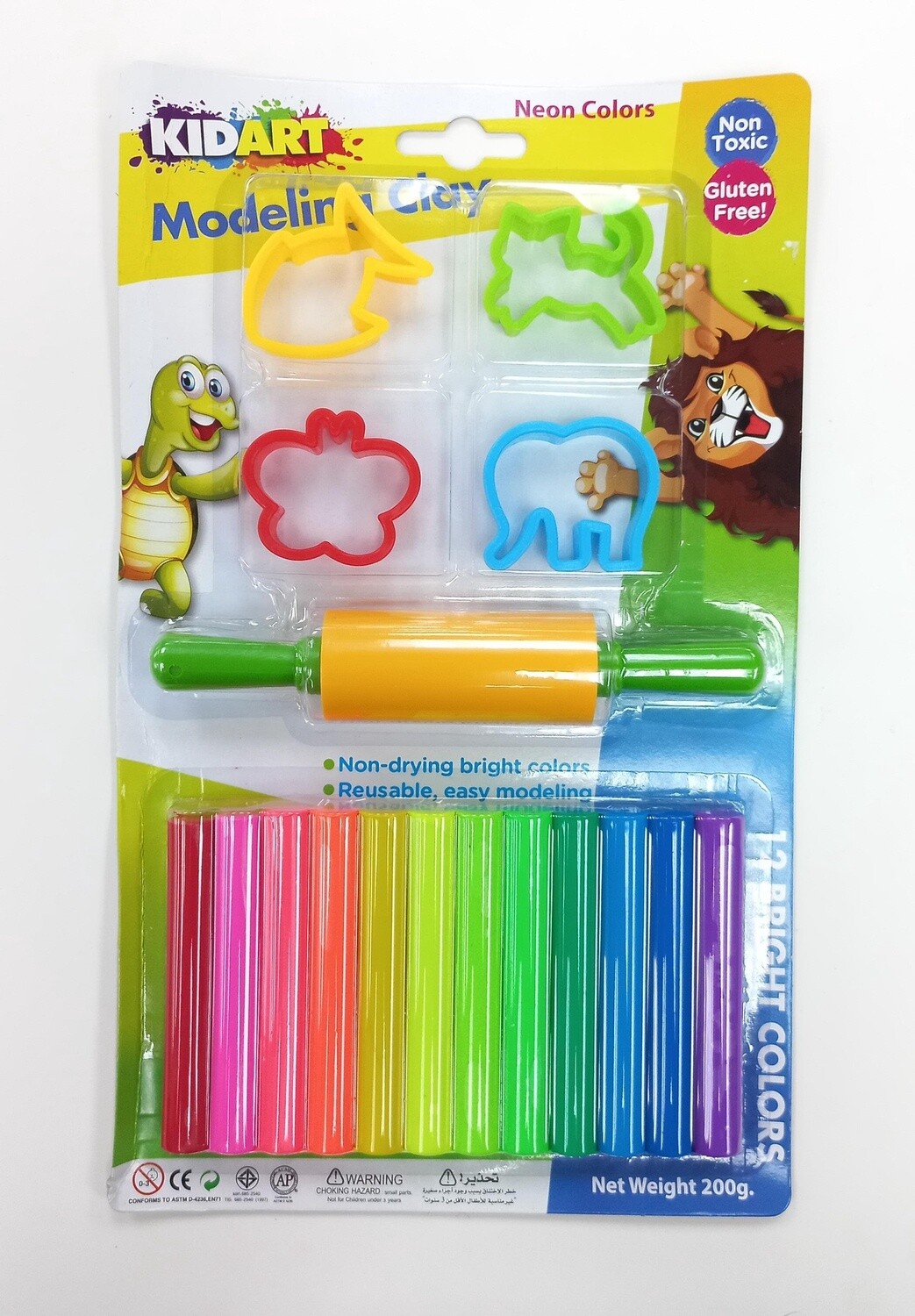 Plasticine Neon 12's - with molds Plasticine Neon 12's - with molds