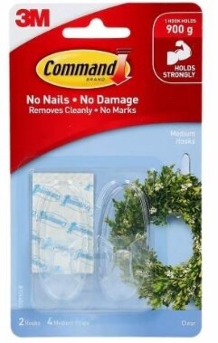 Command Hooks Clear 2lb- 2pcs