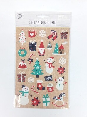 Glittery Vintage Christmas Sticker