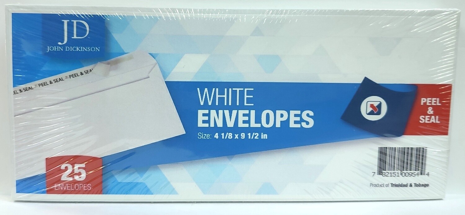White Envelopes 4 1/8 x 9 1/2 (Seal Easy) White Envelopes 4 1/8 x 9 1/2 (Seal Easy)