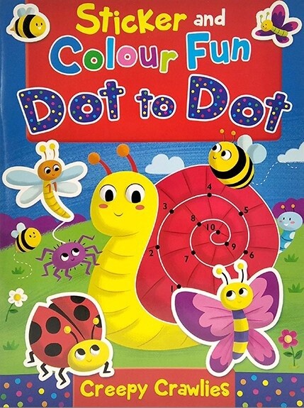 Sticker and Colour Fun Dot to Dot- Creepy Crawlies