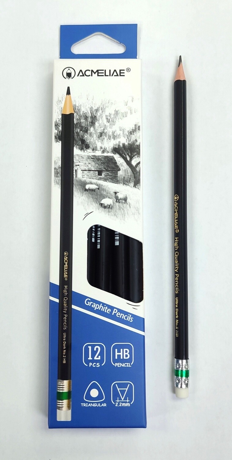 Pencils 12pk 2HB -Ultra Dark (Triangular)