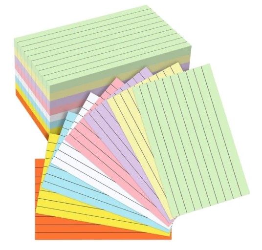 Index Cards Coloured (4" X 6")