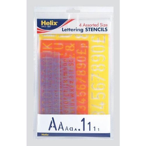 Helix Lettering Stencils- 4 Assorted Size