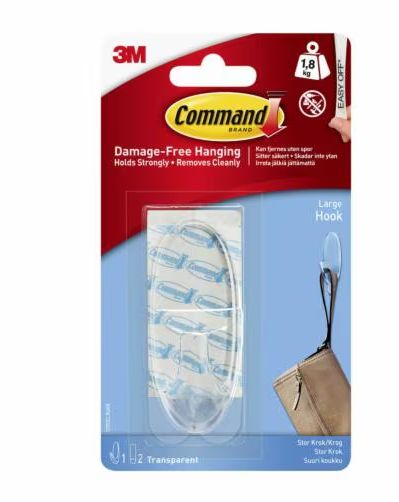 Command Hooks Clear 4lb - 1pc