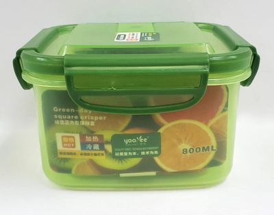 Plastic Container- Green Square