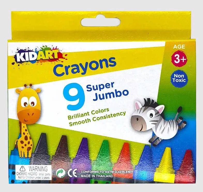 Super Jumbo Crayons 9's (Kid Art)