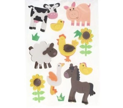 Foam Shaped Stickers- 3D Farm Animals