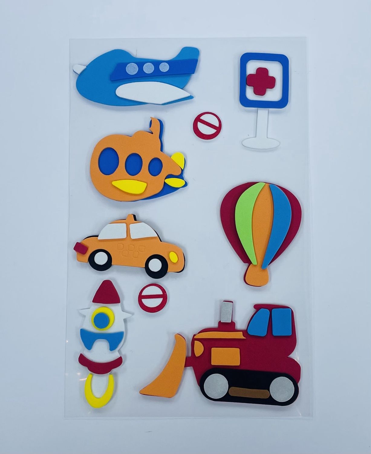 3D Foam Shaped Stickers- Transportation